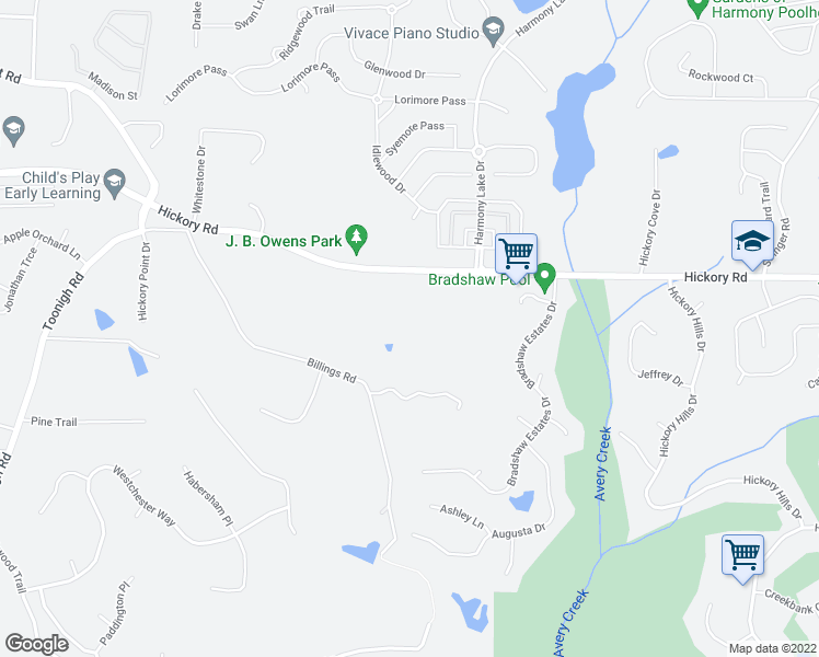 map of restaurants, bars, coffee shops, grocery stores, and more near 2860 Hickory Road in Canton