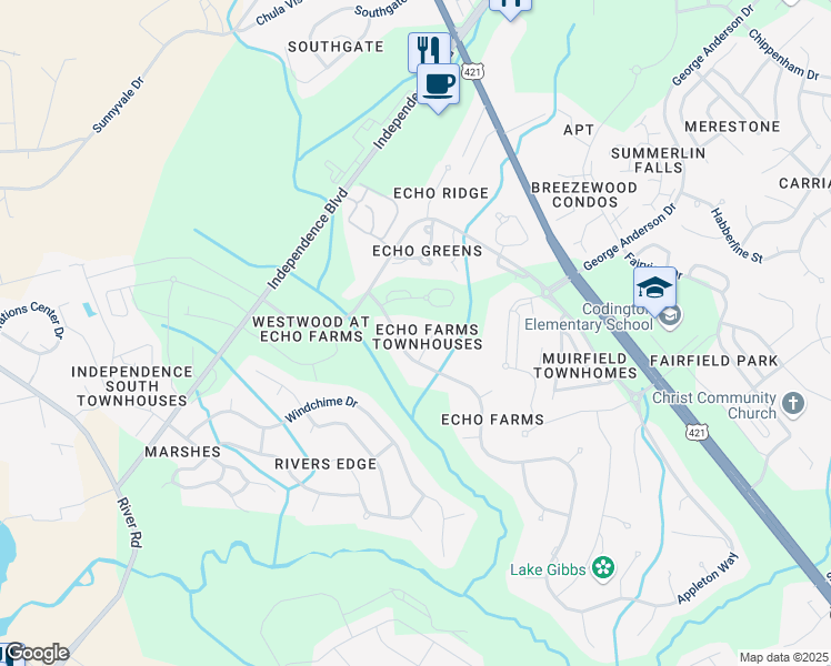 map of restaurants, bars, coffee shops, grocery stores, and more near 302 Wimbledon Court in Wilmington