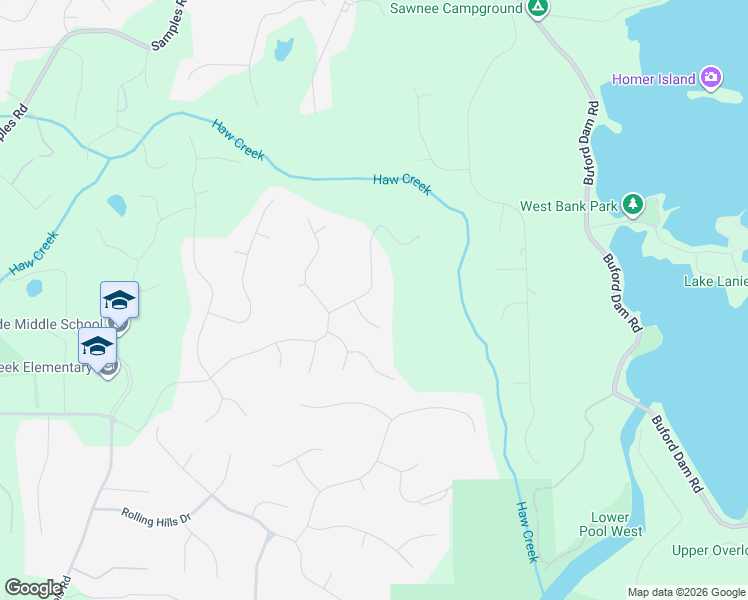 map of restaurants, bars, coffee shops, grocery stores, and more near 5035 New Tulane Tr in Cumming