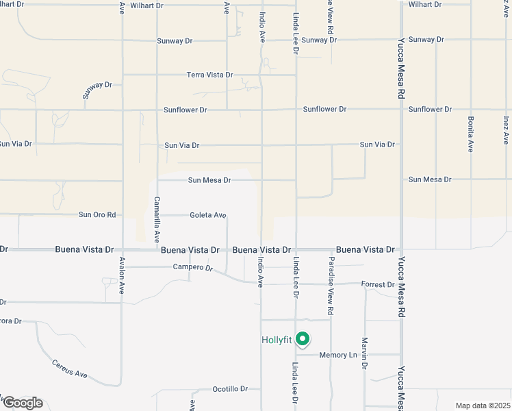 map of restaurants, bars, coffee shops, grocery stores, and more near 4774 Indio Avenue in Yucca Valley