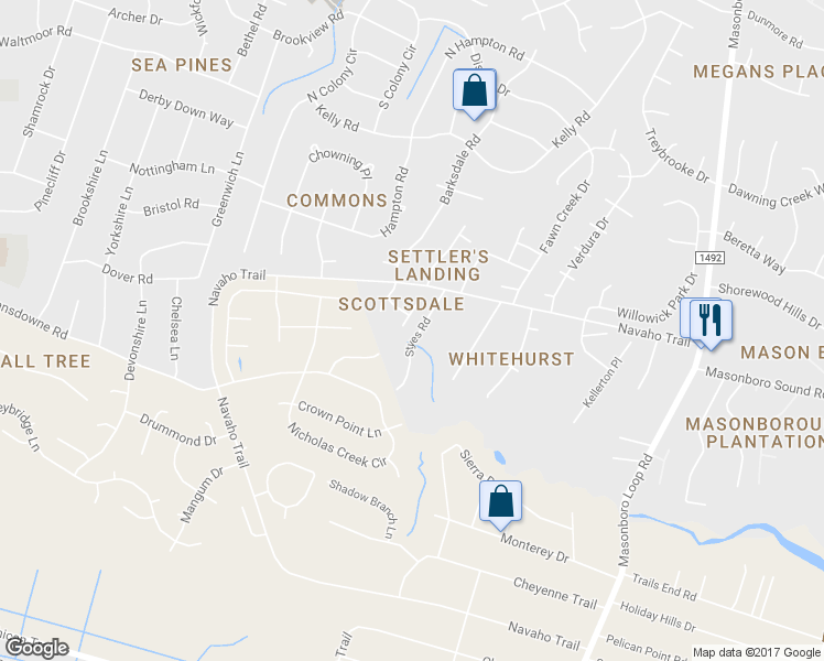 map of restaurants, bars, coffee shops, grocery stores, and more near 719 Paisley Court in Wilmington