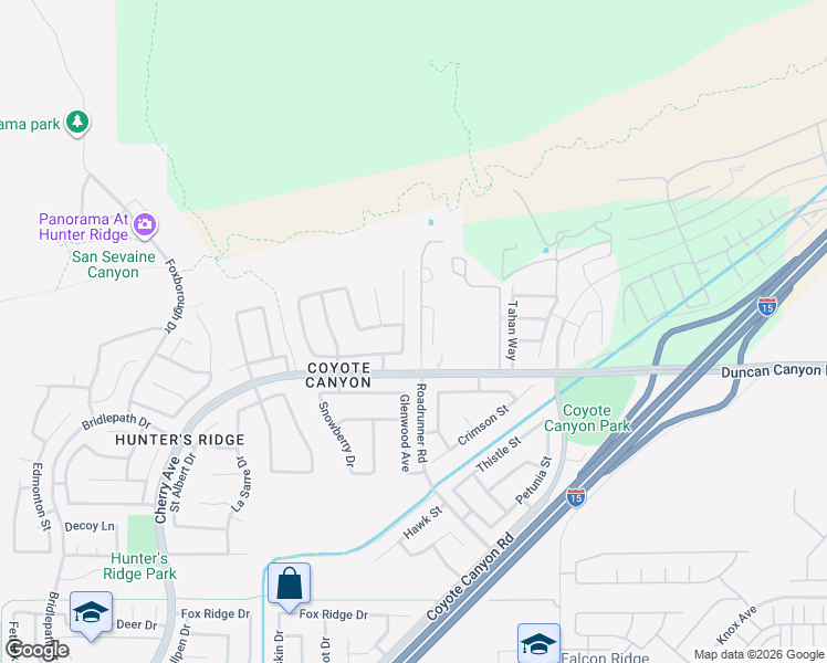 map of restaurants, bars, coffee shops, grocery stores, and more near 4783 Ravenwood Court in Fontana