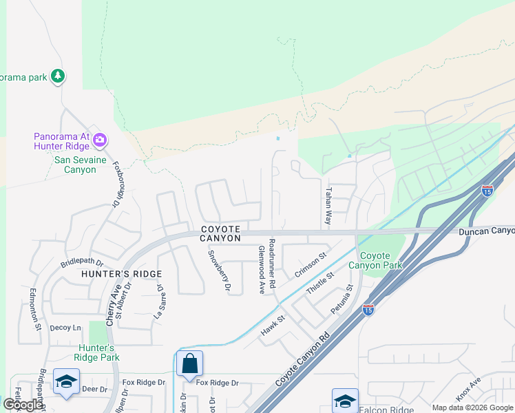 map of restaurants, bars, coffee shops, grocery stores, and more near 4783 Ravenwood Court in Fontana