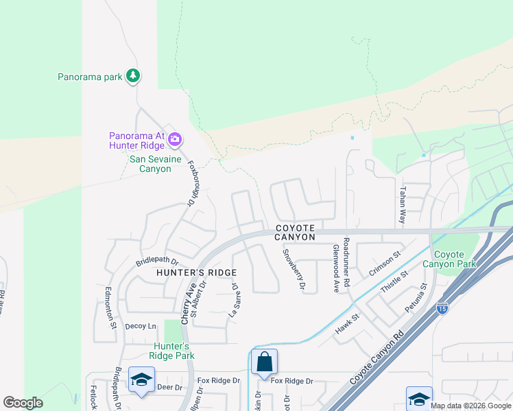 map of restaurants, bars, coffee shops, grocery stores, and more near 4790 Dovehurst Way in Fontana