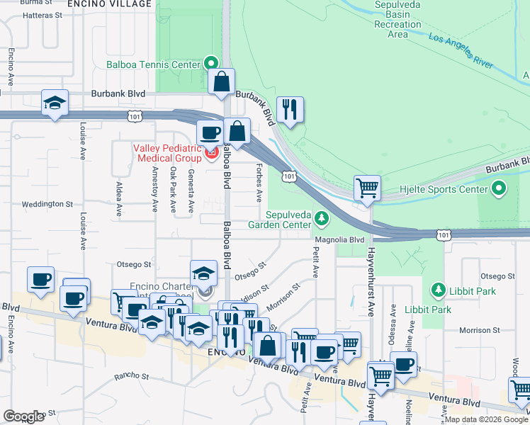 map of restaurants, bars, coffee shops, grocery stores, and more near in 