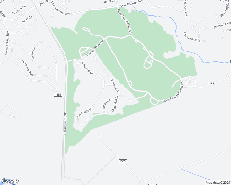 map of restaurants, bars, coffee shops, grocery stores, and more near Cresswell Court in Leland