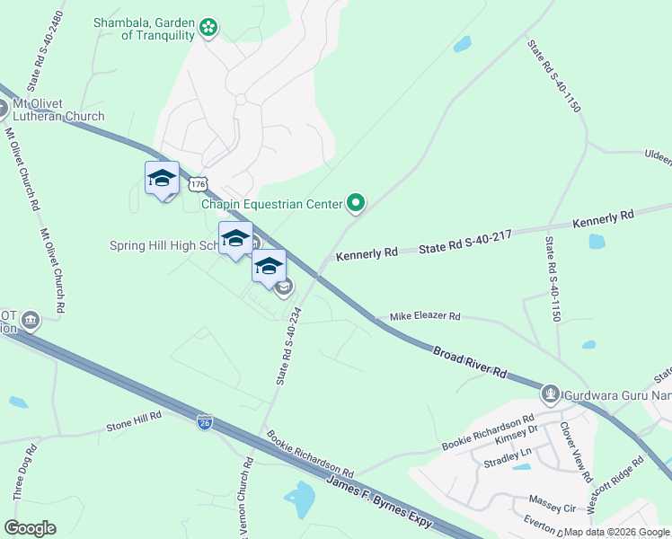 map of restaurants, bars, coffee shops, grocery stores, and more near 3687 State Road S-40-217 in Irmo