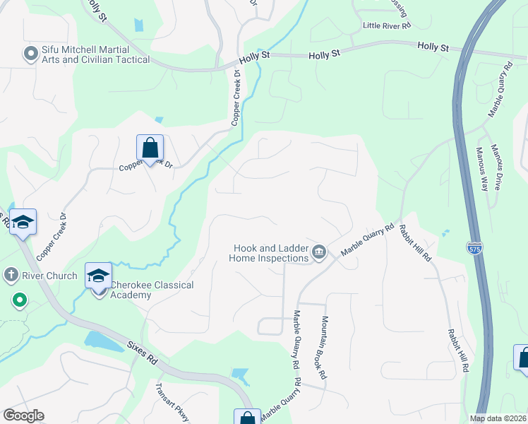 map of restaurants, bars, coffee shops, grocery stores, and more near 801 E Shore Dr in Canton