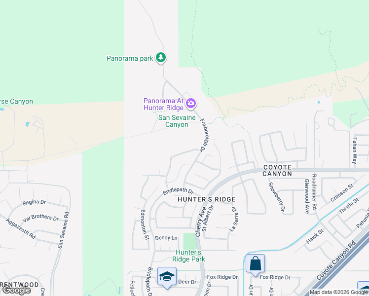 map of restaurants, bars, coffee shops, grocery stores, and more near 14740 Reservoir Road in Fontana