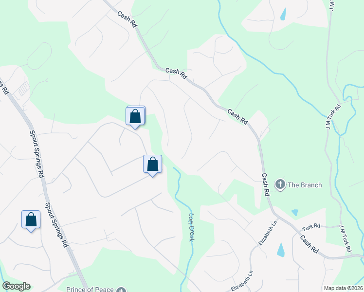 map of restaurants, bars, coffee shops, grocery stores, and more near 4650 Fox Forrest Drive in Flowery Branch