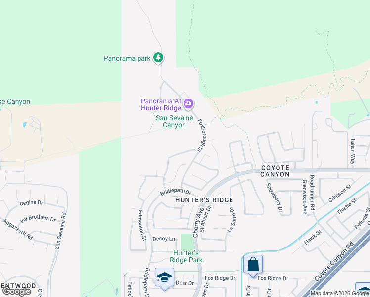 map of restaurants, bars, coffee shops, grocery stores, and more near 14740 Reservoir Road in Fontana