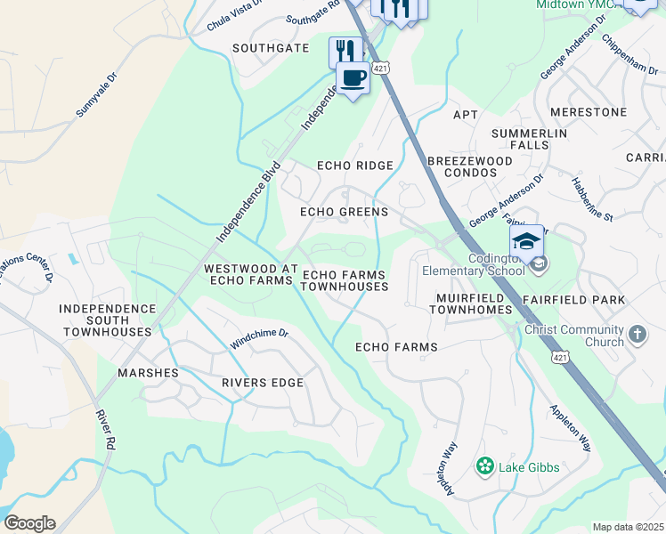 map of restaurants, bars, coffee shops, grocery stores, and more near 311 St Anne's Moor in Wilmington