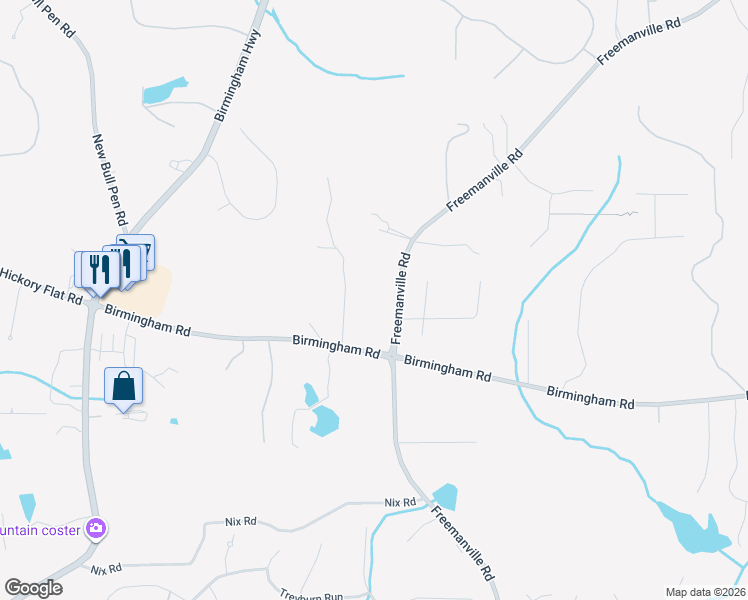 map of restaurants, bars, coffee shops, grocery stores, and more near 15750 Freemanville Road in Alpharetta