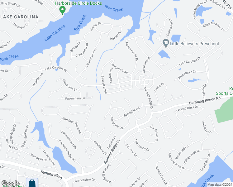 map of restaurants, bars, coffee shops, grocery stores, and more near 262 Bassett Loop in Columbia