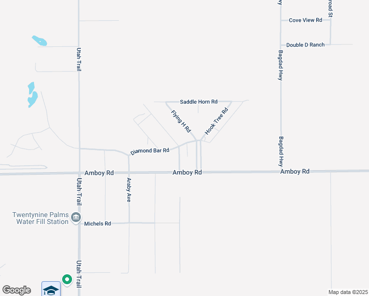 map of restaurants, bars, coffee shops, grocery stores, and more near 74912 Diamond Bar Road in Twentynine Palms
