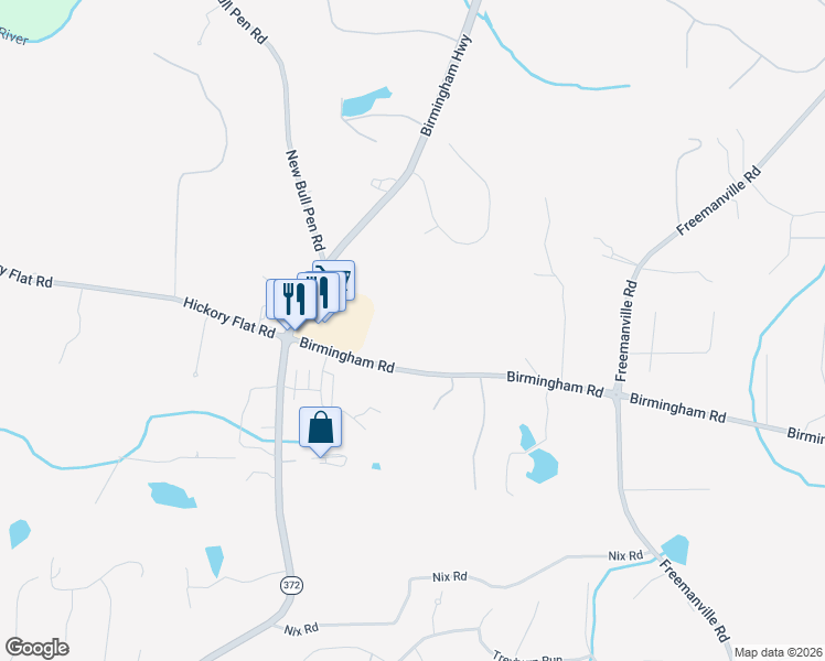map of restaurants, bars, coffee shops, grocery stores, and more near 1060 Birmingham Road in Alpharetta