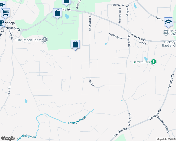 map of restaurants, bars, coffee shops, grocery stores, and more near 580 Holly Lane in Canton