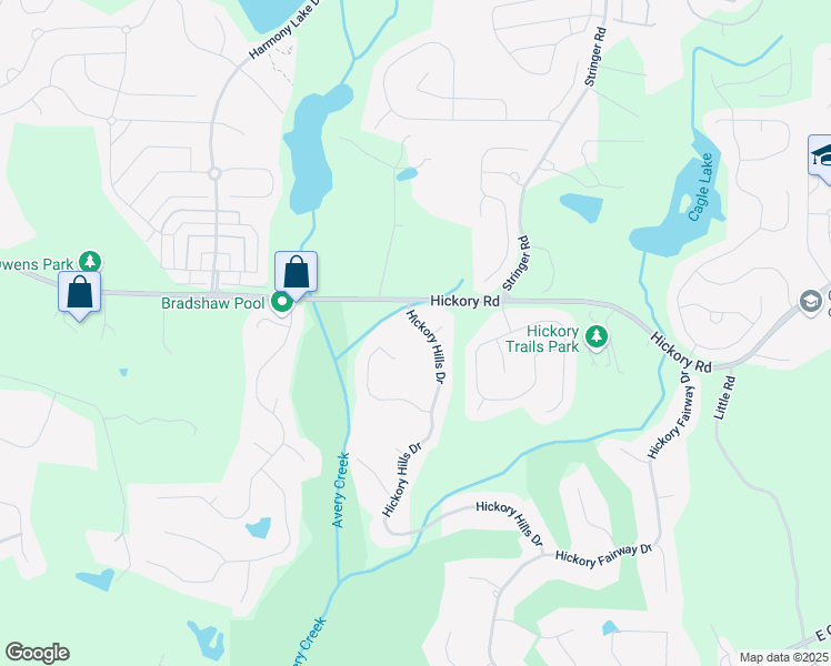 map of restaurants, bars, coffee shops, grocery stores, and more near 5065 Hickory Hills Drive in Woodstock