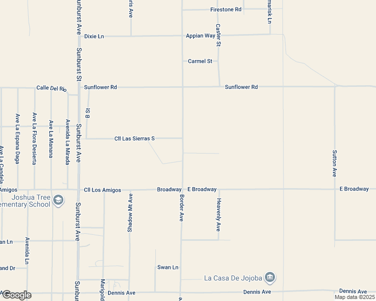 map of restaurants, bars, coffee shops, grocery stores, and more near 62526 Sun Mesa Road in Joshua Tree
