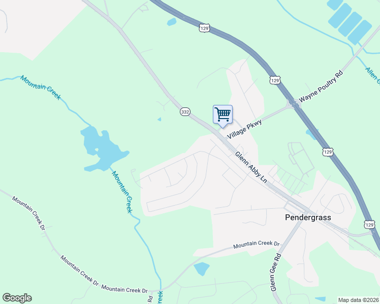 map of restaurants, bars, coffee shops, grocery stores, and more near 937 Starbuck Parkway in Pendergrass