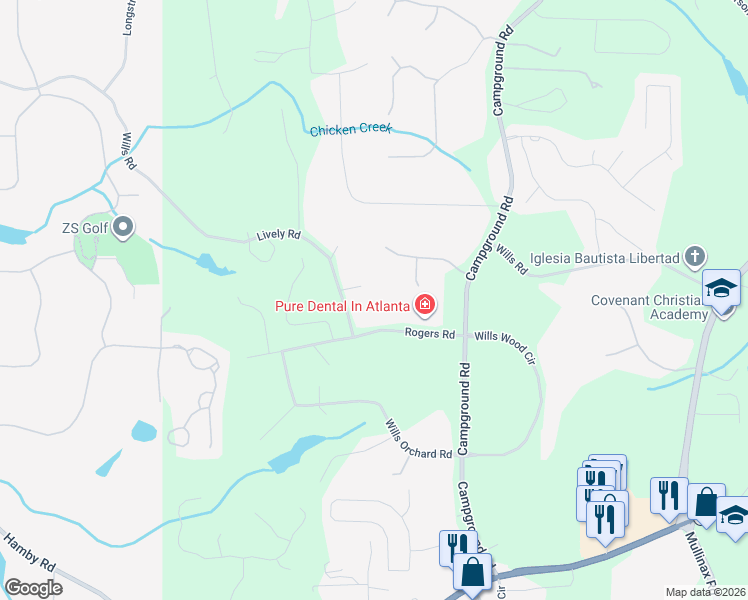 map of restaurants, bars, coffee shops, grocery stores, and more near 6080 Lively Court in Cumming