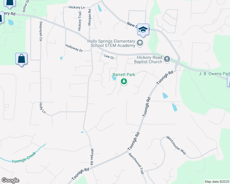 map of restaurants, bars, coffee shops, grocery stores, and more near 141 Carl Barrett Drive in Canton
