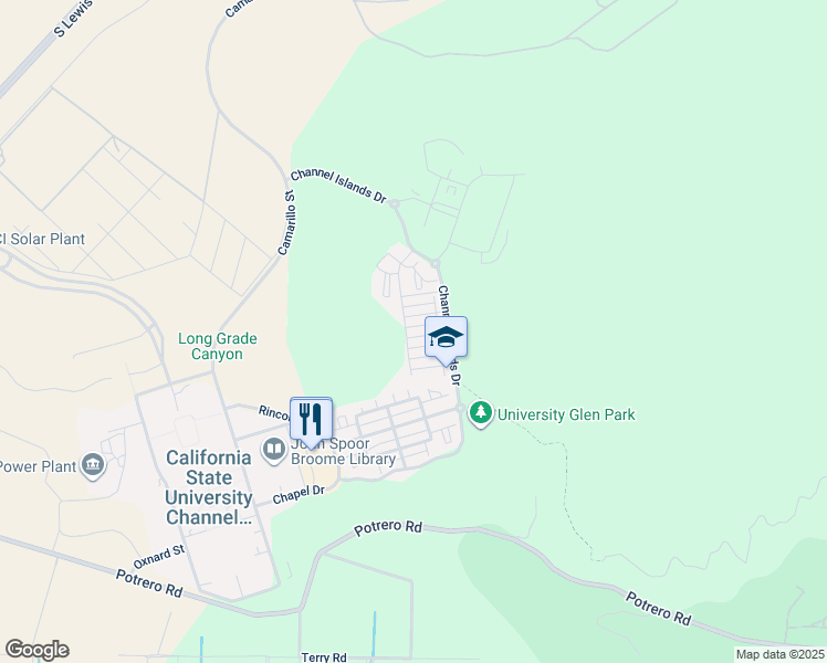 map of restaurants, bars, coffee shops, grocery stores, and more near 311 Frys Harbor in Camarillo