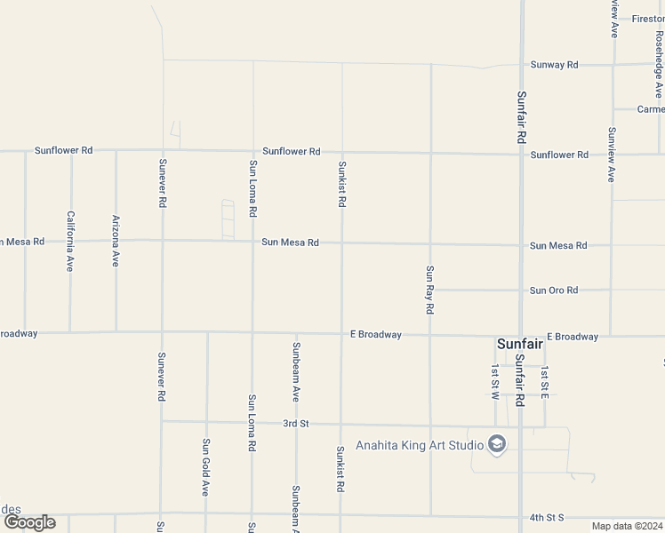 map of restaurants, bars, coffee shops, grocery stores, and more near 64475 Sun Mesa Road in Joshua Tree