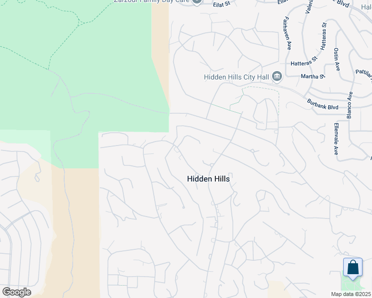 map of restaurants, bars, coffee shops, grocery stores, and more near 5813 Jed Smith Road in Hidden Hills
