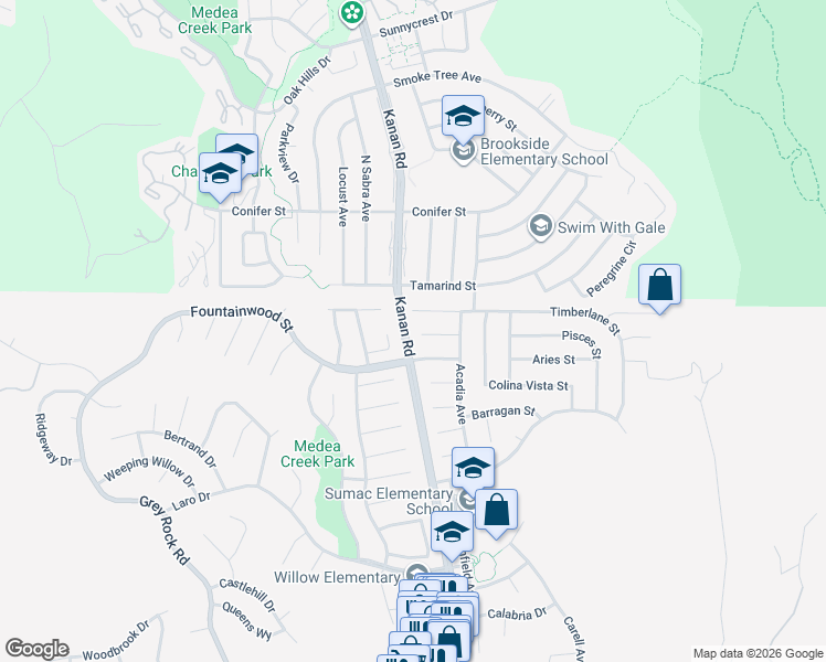 map of restaurants, bars, coffee shops, grocery stores, and more near 28955 Marlies Street in Agoura Hills