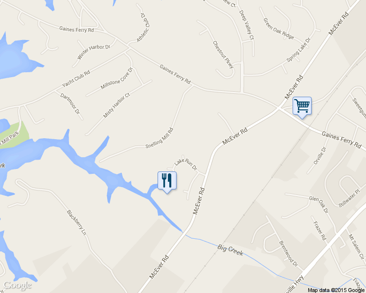 map of restaurants, bars, coffee shops, grocery stores, and more near 6610 Firelight Lane in Flowery Branch