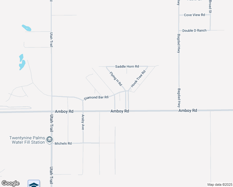 map of restaurants, bars, coffee shops, grocery stores, and more near Diamond Bar Road in Twentynine Palms