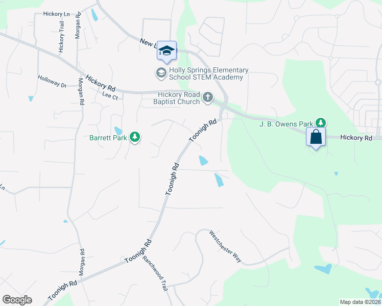 map of restaurants, bars, coffee shops, grocery stores, and more near 2098 Toonigh Rd in Canton