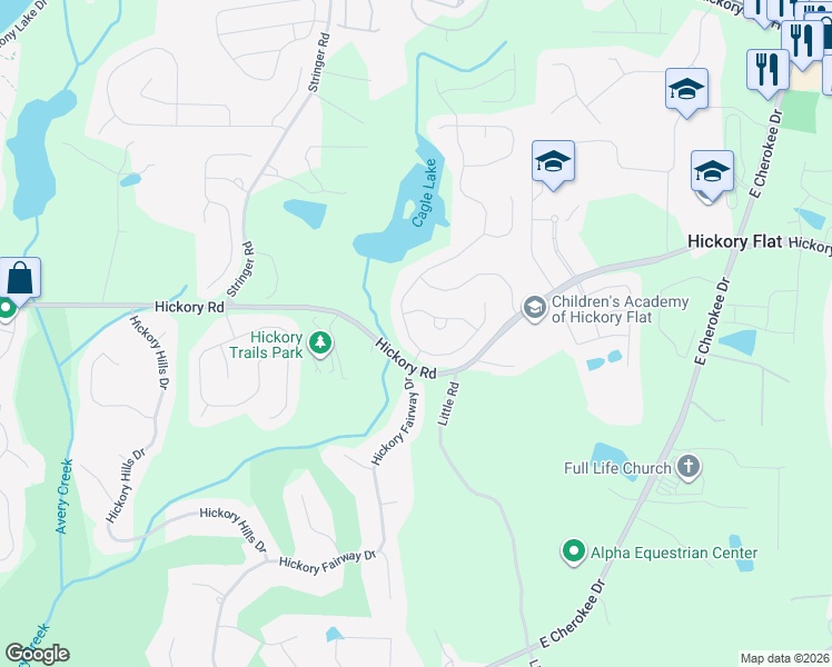 map of restaurants, bars, coffee shops, grocery stores, and more near 160 Fieldbrook Xing in Holly Springs