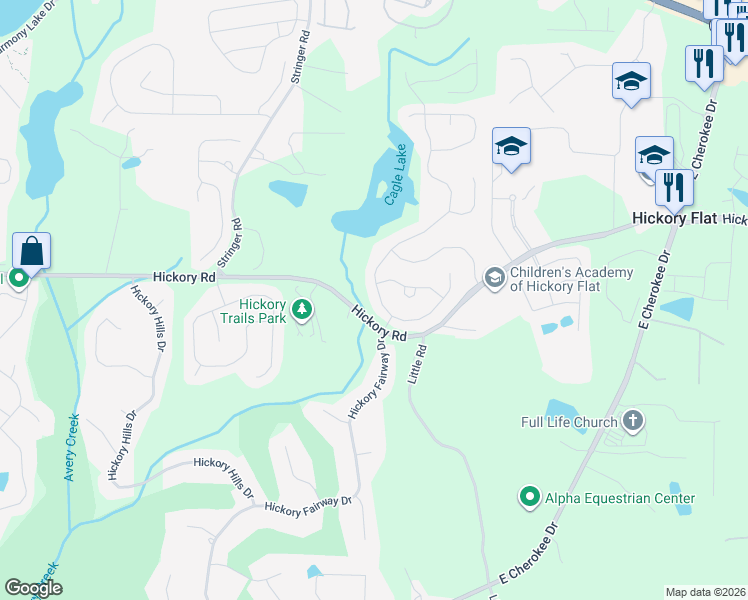 map of restaurants, bars, coffee shops, grocery stores, and more near 160 Fieldbrook Xing in Holly Springs