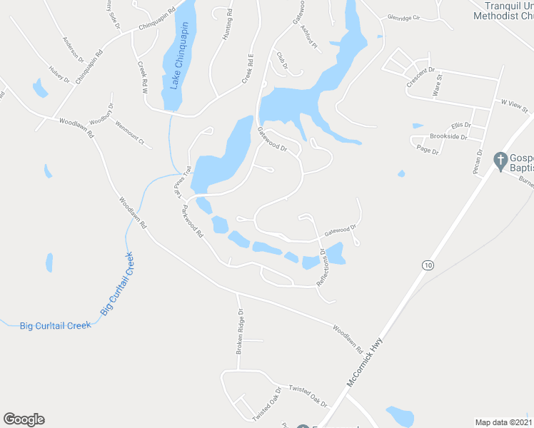 map of restaurants, bars, coffee shops, grocery stores, and more near 417 Gatewood Drive in Greenwood