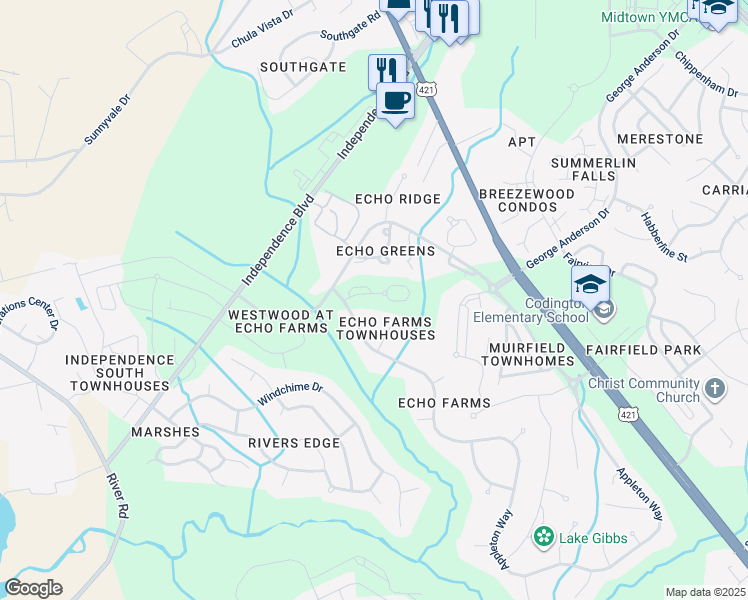 map of restaurants, bars, coffee shops, grocery stores, and more near 311 St Anne's Moor in Wilmington