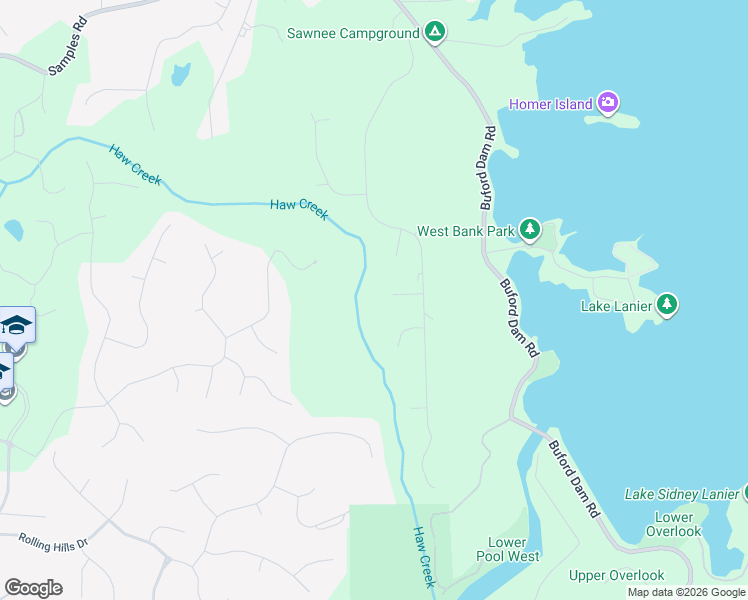map of restaurants, bars, coffee shops, grocery stores, and more near 3645 High Point in Cumming