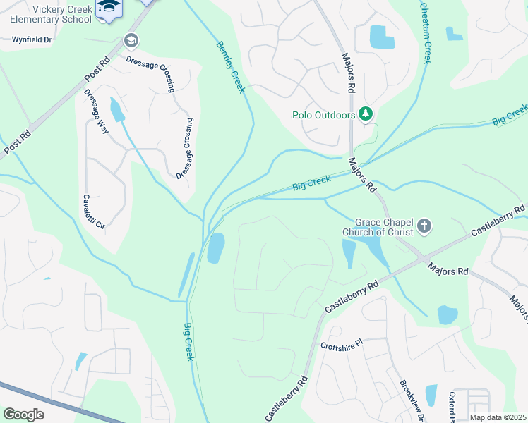 map of restaurants, bars, coffee shops, grocery stores, and more near 7610 Wild Violet Drive in Cumming