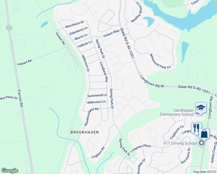 map of restaurants, bars, coffee shops, grocery stores, and more near 1114 Coralbean Way in Columbia