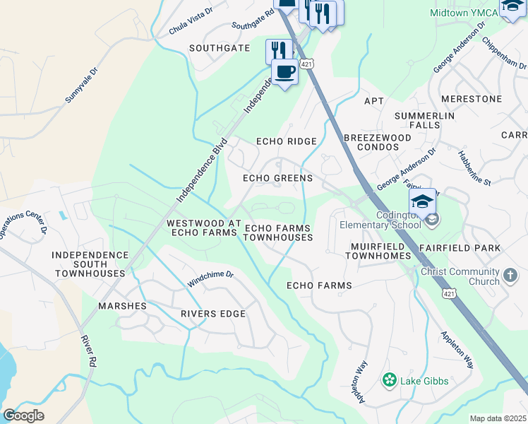 map of restaurants, bars, coffee shops, grocery stores, and more near 311 St Anne's Moor in Wilmington
