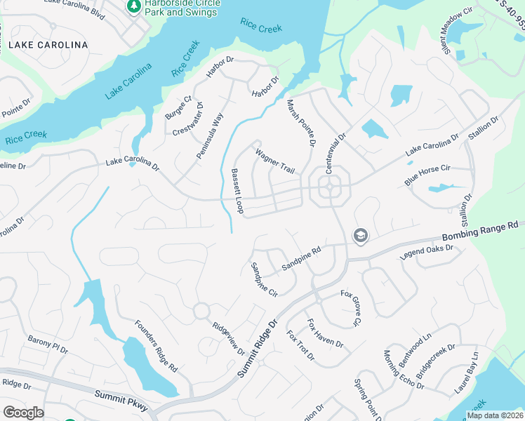 map of restaurants, bars, coffee shops, grocery stores, and more near 257 Bassett Loop in Columbia