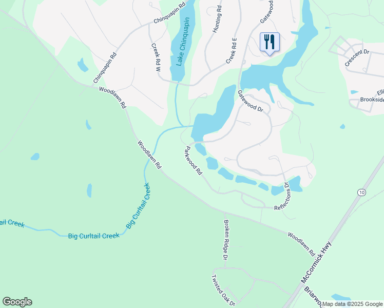 map of restaurants, bars, coffee shops, grocery stores, and more near 205 Parkwood Road in Greenwood