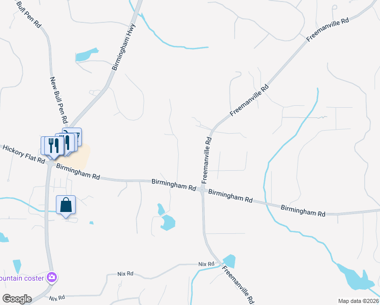map of restaurants, bars, coffee shops, grocery stores, and more near 15750 Freemanville Road in Alpharetta