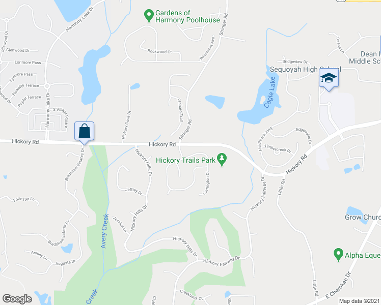 map of restaurants, bars, coffee shops, grocery stores, and more near 298 Carrington Way in Canton