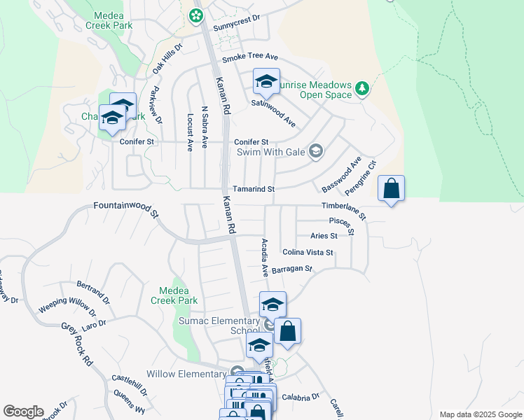 map of restaurants, bars, coffee shops, grocery stores, and more near 28904 Timberlane Street in Agoura Hills