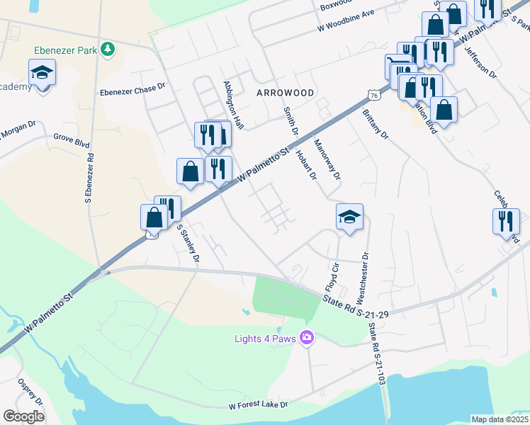 map of restaurants, bars, coffee shops, grocery stores, and more near 1253 Vía Ponticello in Florence