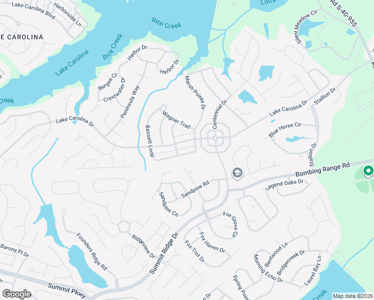 map of restaurants, bars, coffee shops, grocery stores, and more near 296 Bassett Loop in Columbia