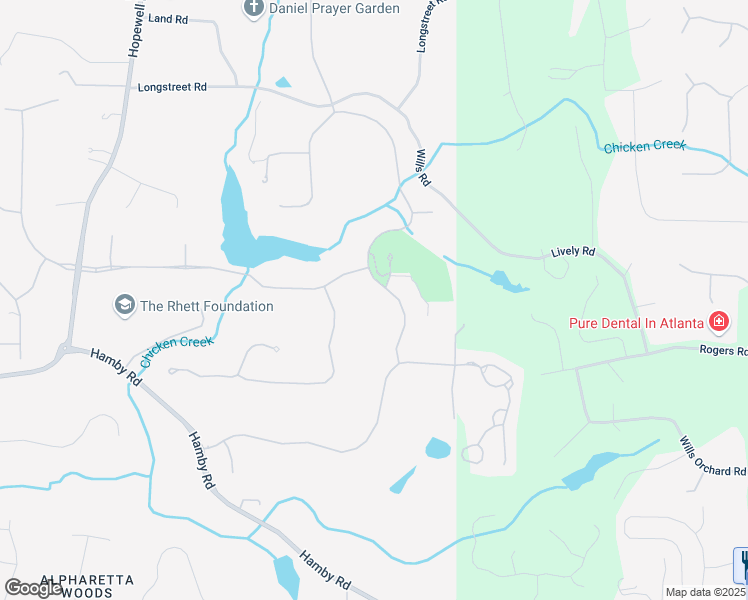 map of restaurants, bars, coffee shops, grocery stores, and more near 15938 Manor Club Drive in Alpharetta