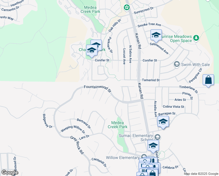 map of restaurants, bars, coffee shops, grocery stores, and more near 29251 Fountainwood Street in Agoura Hills